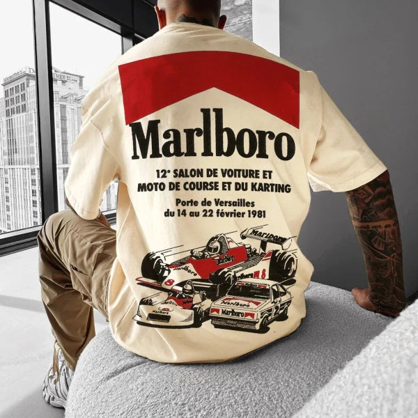 Retro Racing Print Universal Short Sleeve T-Shirt