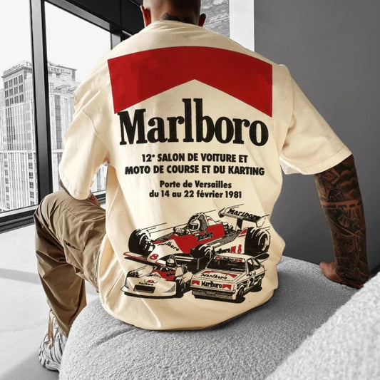 Retro Racing Print Universal Short Sleeve T-Shirt